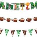 Mulbozy Game Time Football Banner, 8 Ft Football Party Banner Decoration, Football Garland Pennant Banners for Birthday, Sports Fantasy Football Party Decor