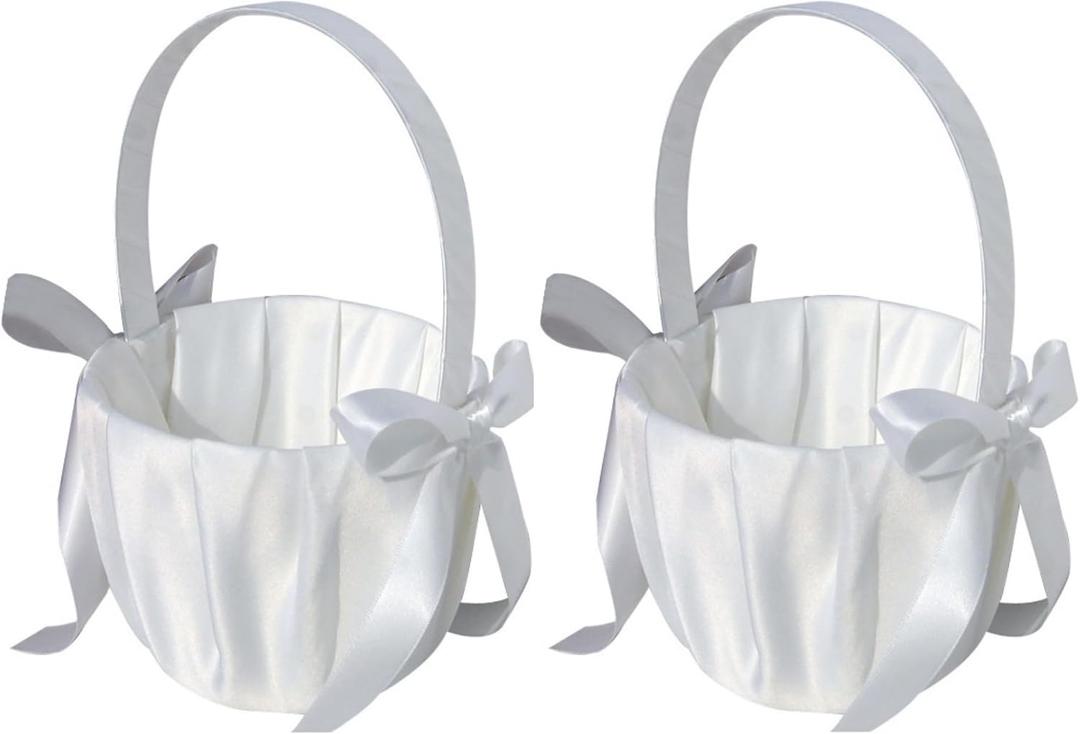 Wedding Flower Girl Basket Vintage Flower Basket Jute Roses Rustic Wedding Flower Girl Basket (D)