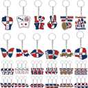 Kigeli 36 Pcs Dominican Republic Acrylic Keychains Dominican Flag Souvenirs Keepsake Gift Bulk National Day Party Favors Decorations for Friends Men Women Bag Charm National Day Supplies Travel Gift