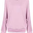 Batwing Tops for Women  Oversized Casual T-Shirt with Banded Waist (XXL)