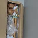 Wood Curtain Rods for Windows 66 to 120 Inch, 1'' Adjustable Decorative Drapery Rods with Imitation Wood Grain Leaf Pattern Finials, Boho Heavy Duty Long Window Curtain Rods Set 36''-120''