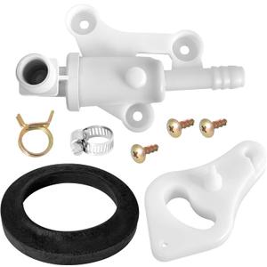 AUTOBABA 34100 RV Toilet Water Assembly Valves Kit with Hose Clamp Compatible with Thetford Aqua-Magic Style Lite & Style Lite Plus RV Camper Toilets Parts Toilet Water Valve Kit