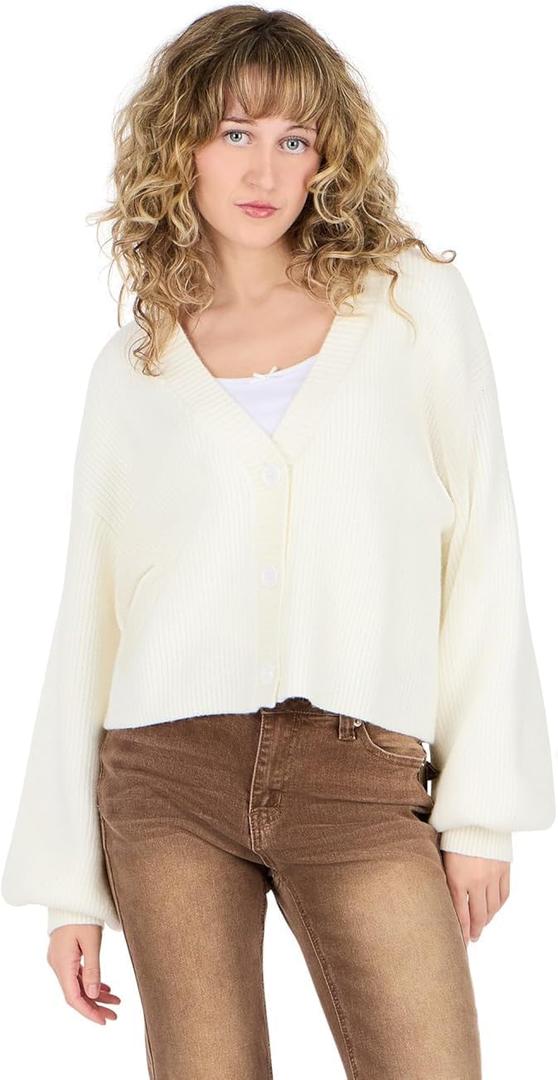 Forever 21 Women's Chunky Cropped Cardigan (Pink, S)