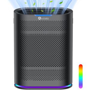 Air Purifiers for Home Large Room Cover 2,100 Ft,Home Air Purifier with Air Quality Monitor & Aromatherapy,Auto H13 Air Purifier Removes Pets Hair Dust Smoke Odor,with 7 Colors Light(Black)