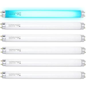 6 Pack T8F10W BL 10W Replacement Bulbs T8 10 Watts Fluorescent Tube for 20W Device 13 Inch 365-nm Black Light