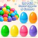 Duchong 36 PCS Plastic Easter Eggs Bulk, 3.15 Large Empty Fillable Eggs for Easter Hunt, Colorful Bright Eggshells with Hinge for Easter Hunt, Basket Stuffers, Themed Decorations