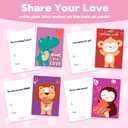 4 x ATFUNSHOP Kids Valentine Gift Cards and Box 7.9", Animal Valentines Day Cards Holder Mailbox for Kids School Classroom Exchange (1 Box, 32 Valentine Cards, 1 Teacher Card)