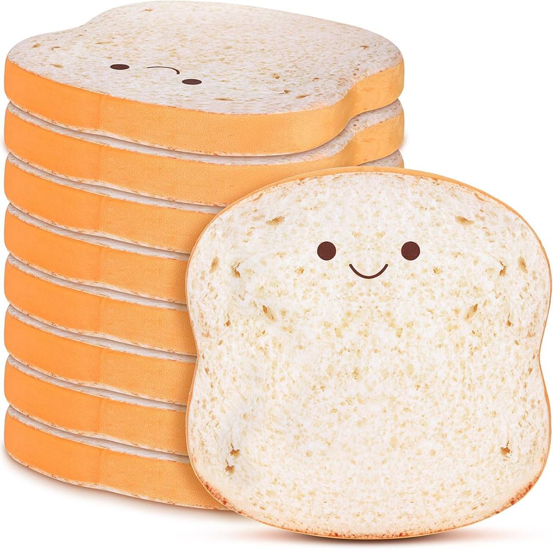 8 Pcs Toast Floor Cushions for Kids Classroom Cute Floor Pillows 15'' x 15'' Flexible Seating Seat Cushion Chair Pads for Toddlers Back to School Daycare Nursery Preschool Kindergarten Home Yoga