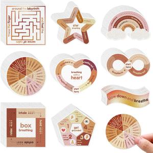 Libima 72 Pieces Anxiety Sensory Stickers Textured Stickers Fidget Mindfulness Sticker School Counselor Supplies Adult Sensory Items Anxiety Relief, 9 Styles(Boho Color)