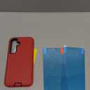 ONOLA Phone Case for Samsung Galaxy S24 FE Case with HD Screen Protector, Heavy Duty Shockproof & Dropproof 3-Layer Cover Phone Case for Galaxy S24 FE 6.7'',RedBlack