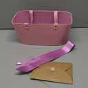 Wonderjune Empty Gifts Baskets Gift Basket with Leather Gift Bags Ribbons Greeting Cards Empty Baskets with Handles for Easter Lover Birthday Shower Favor Wrapping(Pink,Large) (2 count (Pack of 1))