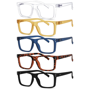 Eyekepper 5pack Oversized Reading Glasses Square Large Frame Readers for Men and Women +1.50