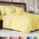 Duvet Cover Cal King Size - Extra Soft Cal King Size Duvet Cover - Lightweight, Breathable, Easy Care & Fade Free w/ Zipper Closures & Ties - 104" x 98" Inches - (Yellow) Comforter Not Included