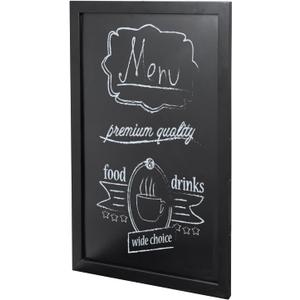 MyGift 36 x 24 Inch Large Wall Mounted Matte Black Metal Framed Chalkboard Sign, Vertical or Horizontal Hanging Office Erasable Blackboard, Chalk Message Writing Menu Board
