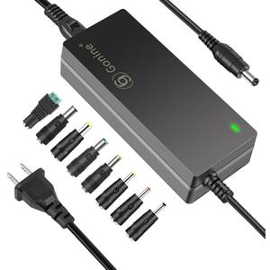 Gonine 12V 5A Power Supply Adapter AC 100-240V 50-60Hz to DC in 12V 60W Power Cord, Suit for 12 Volt 5.0A 4A 3.5A 3A LCD Monitor LED Strips Light CCTV Security Camera with 8 Connector.