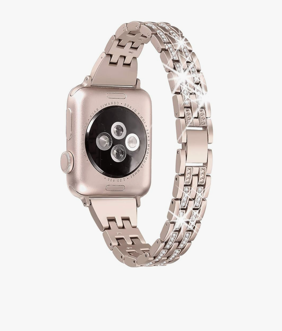 Secbolt Bling Bands Compatible with Apple Watch Band 38mm 40mm 41mm 42mm 44mm 45mm 46mm 49mm Women iWatch SE Series 10 9 8 7 6 5 4 3 2 1, Dressy Jewelry Metal Wristband Strap Diamond Rhinestone