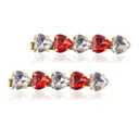2Pcs Valentines Heart Hair Clips Rhinestone Heart Hair Barrettes Red White Hearts Hair Pins Cute Hair Accessories for Women Girls Valentines Day Party Supplies