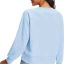 Stelle Women’s Raglan Crewneck Sweatshirt Relaxed Fit Casual Everyday (Blue, XXL)