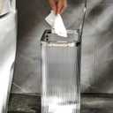 Sooyee Clear 14 Liter Bathroom Trash Can with Lid,3.9 Gallon Garbage Can with Press Type Lid,Trash Bin for Bathroom,Powder Room,Bedroom,Kitchen,Craft Room,Office