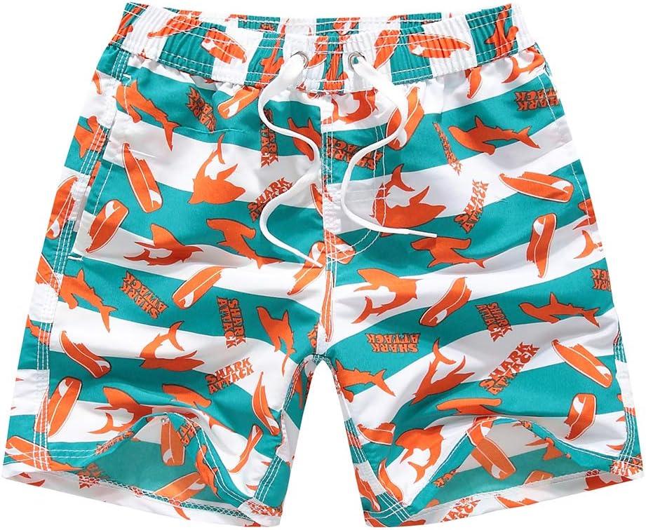 Boys Swim Trunks, Quick Dry Beach Swim Shorts Little Boys Bathing Suit Swimsuit with Mesh Lining, 7-8 Years