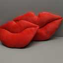 AELS 3D Large Lips Throw Pillows, Set of 2, Soft Decorative Love Pillows, Velvet Cute Pillow for Couch, Sofa, Bed, Living Room, Bedroom, Red