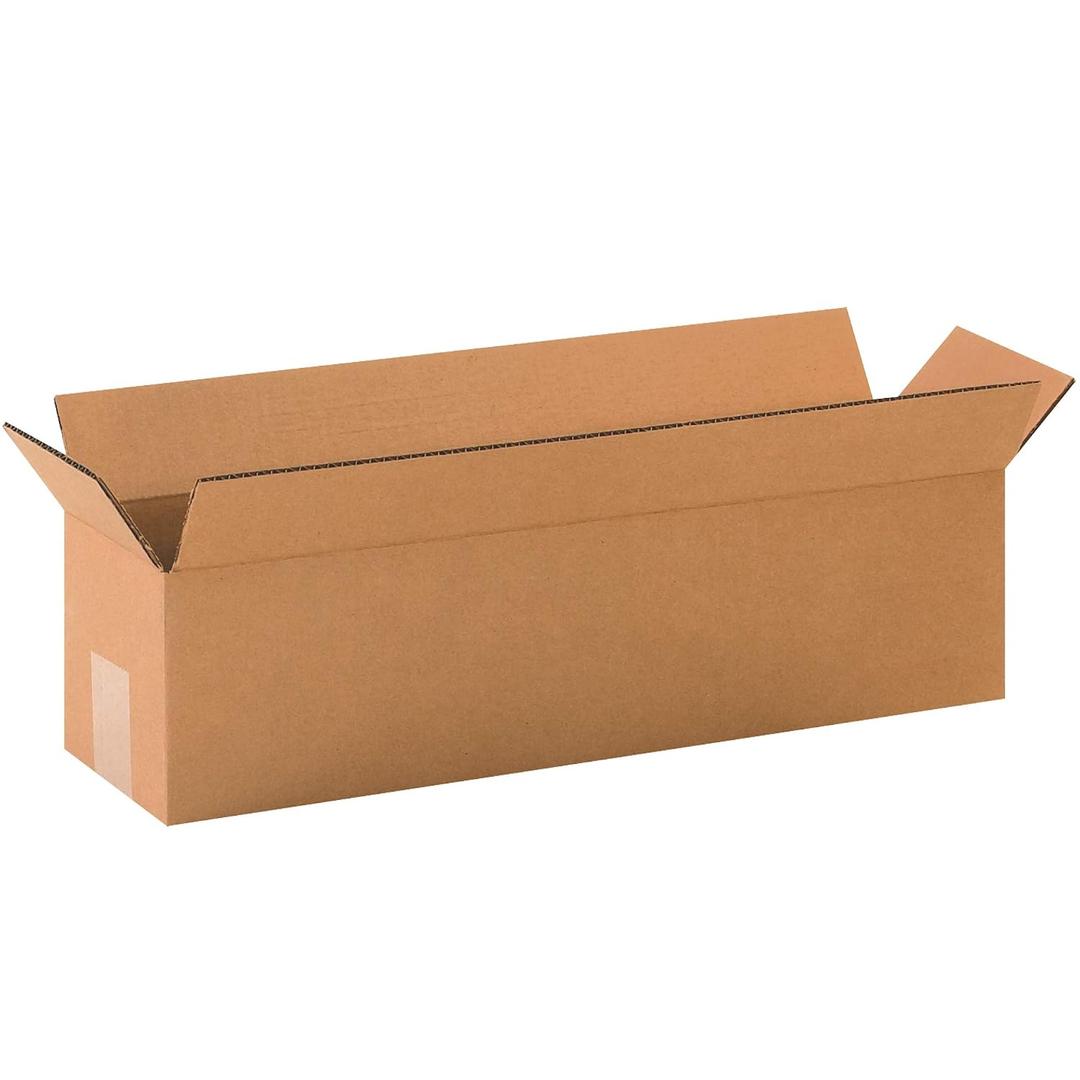 4Box USA 2055 Long Corrugated Cardboard Box 20" L x 5" W x 5" H, Kraft, for Shipping, Packing and Moving (Pack of 24)