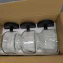 Hyperspace Glass Cookie Jar Food Container with Airtight Black Metal Lid, Medium, 3PCS