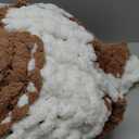 L'AGRATY Chunky Knit Blanket Throw: 60''x80'' Chenille Chunky Knitted Throw Blankets for Twin Bed Couch - Handmade Thick Cable Knit Blanket - Large Crochet Blankets for Home Decor(Brown Checkered)