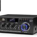Stereo Audio Amplifier 2025 Upgraded AK45 Bluetooth Receiver for Home Stereo, 400W 2 Channel Wireless Bluetooth 5.0 Power Amplifier System with FM Radio, USB, SD Card, and Remote Control