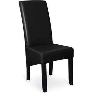 lygooh Waterproof PU Leather XL Chair Covers for Dining Chair Stretch High Back Large Chair Covers Washable Removable Seat Covers Chair Protector Slipcover for Dining Kitchen (set of 6, Black)