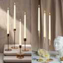 YOROXRG 36 Pack Ivory White Taper Candles, 7-8 Hours Burn Time, Unscented, Smokeless and Dripless, 0.8 x 10 Inch Dinner Candle Set for Household, Wedding, Party and Home Dcor Candlesticks
