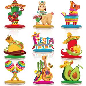 Namalu 18 Pcs Fiesta Party Decorations Mexican Table Centerpiece Cinco De Mayo Table Decorations Mexican Centerpieces for Tables Taco Fiesta Birthday Party Supplies