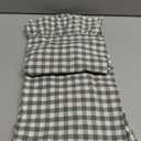 Aryeleay 2 Pack Sage Green White and Brown Plaid Gingham Ruffle Pillow Shams, 100% Washed Cotton Checkered Farmhouse Pillow Covers for Bed/Sofa-20 x20
