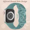 6 Pack Floral Engraved Silicone Bands Compatible for Apple Watch Band 38mm 40mm 41mm 42mm 44mm 45mm 46mm 49mm Women,Flower Sport Straps for iWatch Series 10 9 8 se Ultra 7 6 5 4 3 2