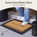 Black Edge - 17"x29" - Coir Door Mat with Heavy Duty Backing - Welcome Mats for Entryway, Porch - Anti-Slip PVC & Coconut Fiber Surface -Natural Home Accessories,Minimalist Original Design