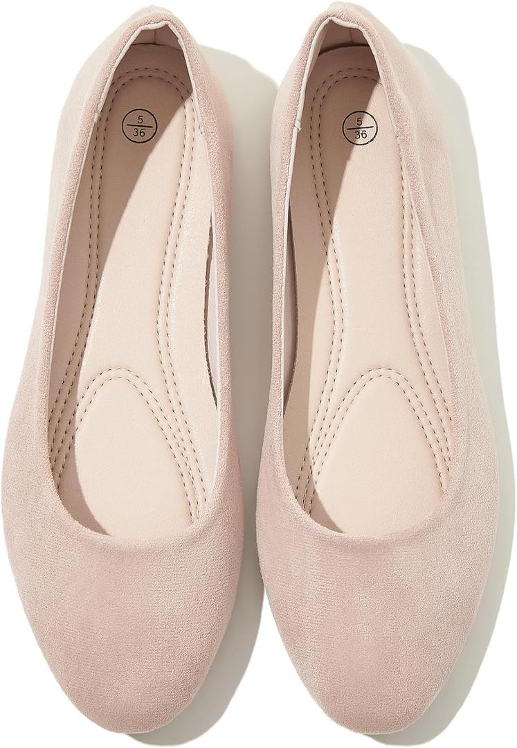 Shupua Flats for Women Round Toe Flat Shoes Dressy Black Ballet Flats Comfortable Womens Dress Shoes Ballerina Flats for Work, 40