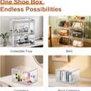 eYotto 2 Pack Acrylic Clear Shoe Storage Boxes Stackable, Acrylic Shoe Box US Size 14, Large Clear Shoe Organizer With Magnetic Door for Closet Cabinet Sneaker Hat Handbag