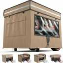 Generator Covers While Running, 32"L x 24"W x 24"H Heavy Duty Waterproof Generator Covers for Outside, Compatible with 5000W-10000W Generator, Overall Protection for Generator, Khaki (Khaki, Upgraded 