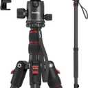 SmallRig Camera Tripod, 71" Foldable Aluminum Tripod/Monopod, 360Ball Head Detachable, Payload 33lb, Adjustable Height from 16" to 71" for Camera, Phone