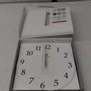 Lafocuse 12 Inch Silent White Wall Clock Battery Operated for Living Room Decor, Simple Minimalist Wooden Wall Clock for Kitchen Bedroom Office