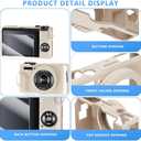 2 x Silicone Case for Powershot G7X Mark II Digital Camera with with Removable Lens Cover and Screen Protector and a Lanyard for Powershot G7X Mark II Accessories -(Rice White)