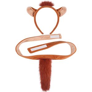 Horse Ears Headband and Tail Set, Chipmunk Ears Headband, Animal Cosplay Costume Accessories, Perfect for Halloween, Christmas, Forest and Zoo Theme Parties, Dress-Up and Roleplay