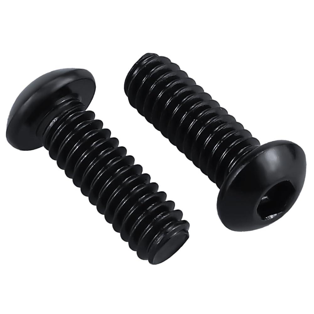 #10-32 x 1/2" Button Head Socket Cap Bolts Screws, 304 Stainless Steel 18-8, Allen Hex Drive, Black Oxide Coated Finish, Fully Machine Thread, 100 PCS