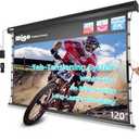 MIGO 120 Inch Motorized Projector Screen Pull Down,2.0 Gain Partial Ambient Light 4K HD TabTension Electric Projector Screen Wall/Ceiling Mount for UST Projector Indoor Home Theater Bar(Black Housing)