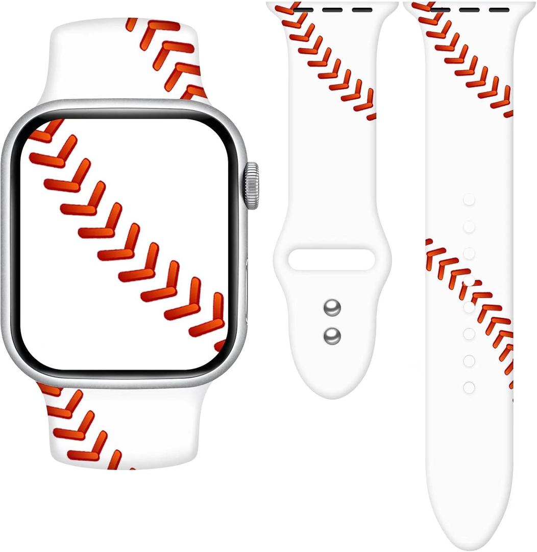 Sport Watch Band Compatible with Apple Watch 49mm/46mm/45mm/44mm (M/L) (Replacement Silicone Strap for iWatch Series 11 10 9 8 7 6 5 4 Ultra SE)