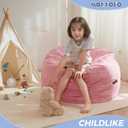 MAXYOYO Bean Bag Chair Bed for Kids, Convertible Bean Bag Folds from Lazy Chair to Floor Mattress Bed, Machine Washable Corded Fabric, Stuffed Floor Sofa Couch for Boys and Girls, Pink
