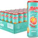 Alani Nu JUICY PEACH, Sugar Free, Low Calorie Energy Drinks, 200mg Caffeine, Biotin, B Vitamins, Zero Sugar, 10 Calories, 12 Fl Oz Cans, 24 Pack, 08/27