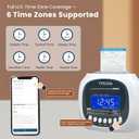 Time Clock for Employees Small Business, 6 U.S. Time Zones, Automatic Daylight Saving & Auto Time Update, Punch Card Time Recorder with 6 Punches Per Day-50 Time Cards and 2 Ribbons (White-2)