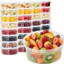Food Storage Containers [30 Set] x [8 oz] Plastic Deli Containers with Lids Slime Soup Meal Prep Reusable | BPA Free | Stackable | Leakproof | Microwave/Dishwasher/Freezer (30 Set, 8 oz)