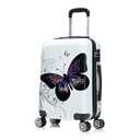 InUSA Butterfly Print Luggage with Spinner Wheels | Durable Lightweight Hardside Suitcase | Travel Bag with Handle and Trolley | 20 Inch Carry-On Spinner Luggage
